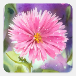 Adesivo Quadrado Flor Roxo