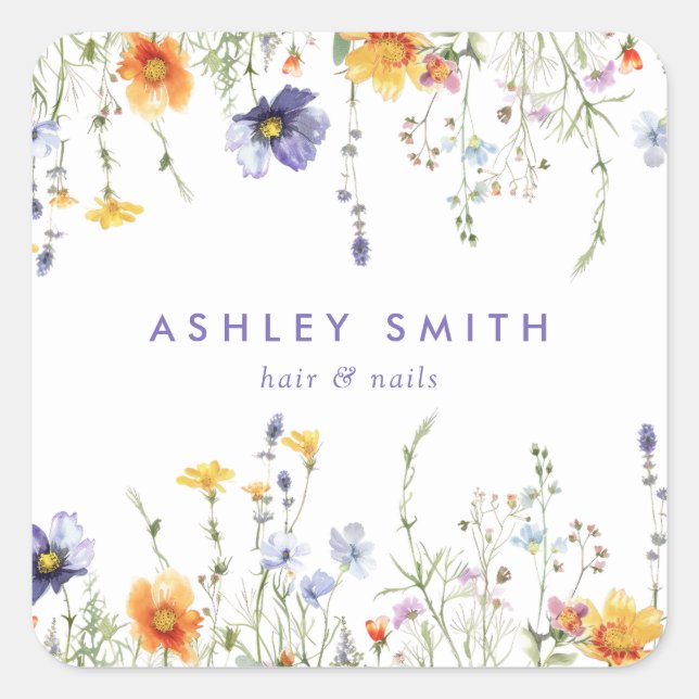 Adesivo Quadrado Flor selvagem (Frente)