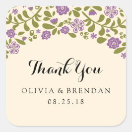 Adesivo Quadrado Flor silvestre | Favor de Casamento