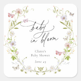 Adesivo Quadrado Flor-silvestre Wreath Baby in Bloom