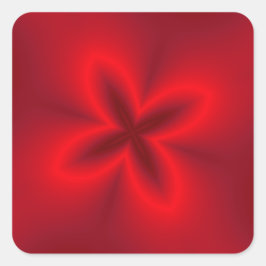 Adesivo Quadrado Flor vibrante de néon vermelho