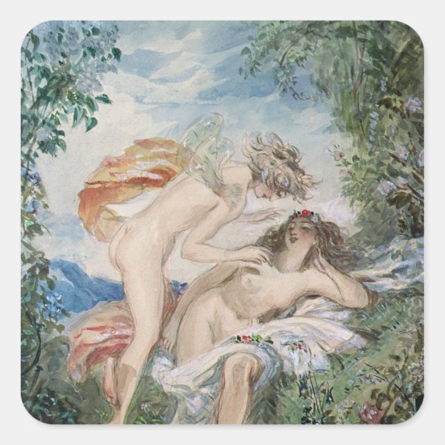 Adesivo Quadrado Flora e Zephyr (Frente)