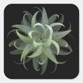 Adesivo Quadrado Floração de Samambaia Fractal