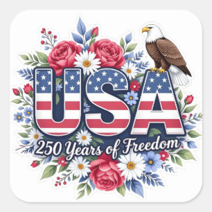 Adesivo Quadrado  Floral 250 anos de liberdade 