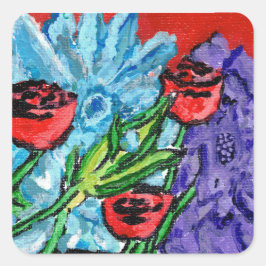 Adesivo Quadrado Floral Bouquet Sticker