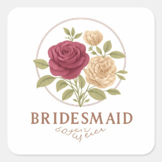 Adesivo Quadrado Floral Branco - Dama de Honra