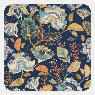 Adesivo Quadrado Floral Colorido: Fundo sem costura