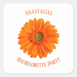 Adesivo Quadrado Floral Daisy Festa de solteira personalizada