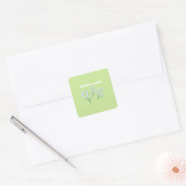 Adesivo Quadrado Floral de Margarida Minimalista Fofa de Primavera