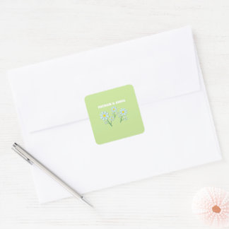 Adesivo Quadrado Floral de Margarida Minimalista Fofa de Primavera