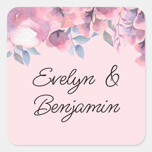 Adesivo Quadrado Floral Dusty rosa (Frente)