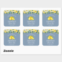Floral Lemons Dusty Blue Limoncello Wedding