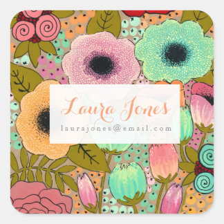 Adesivo Quadrado Floral Pintado Pertence A Personalizado