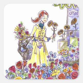 Adesivo Quadrado Flores