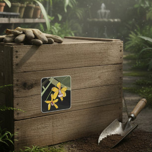 Adesivo Quadrado Flores Amarelas