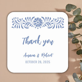 Adesivo Quadrado Flores azuis