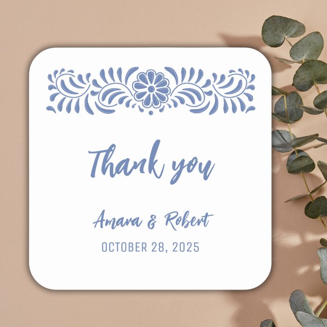 Adesivo Quadrado Flores azuis (Criador carregado)