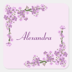 Adesivo Quadrado Flores bonito de Cereja Rosa