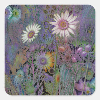 Adesivo Quadrado FLORES bonito T-SHIRT