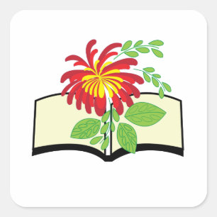 Adesivo Quadrado Flores Crescendo de Livro