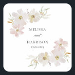 Adesivo Quadrado Flores de Aquarela Creme e Rosado<br><div class="desc">Flores de Aquarela Creme e Rosado</div>