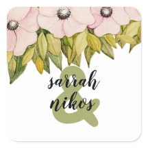 Flores De Blush Monograma Verde