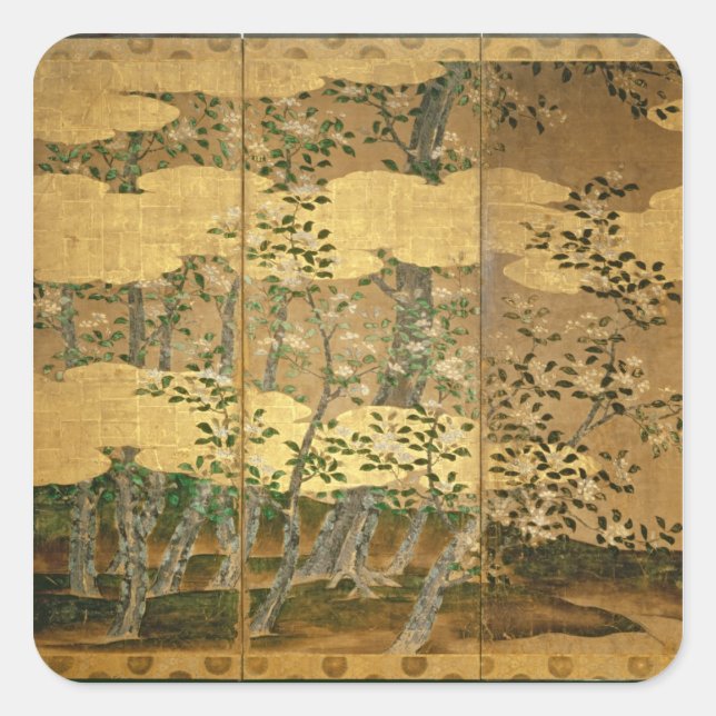 Adesivo Quadrado Flores de Camellias (Frente)