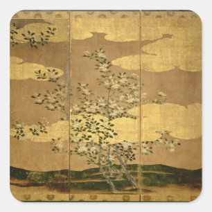 Adesivo Quadrado Flores de Camellias