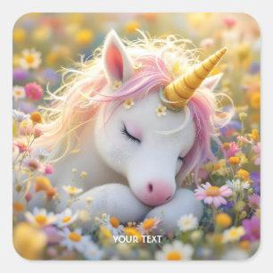 Adesivo Quadrado Flores de Fantasy Baby Unicorn
