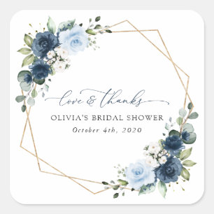 Adesivo Quadrado Flores de marinho, Flores Azuis, Boho, Chá de pane