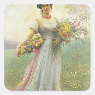 Adesivo Quadrado Flores de primavera