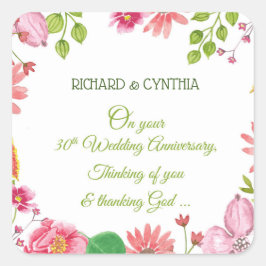 Adesivo Quadrado Flores do 30 religioso