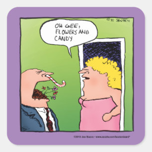 Adesivo Quadrado Flores e Cartoon Romântico Candy