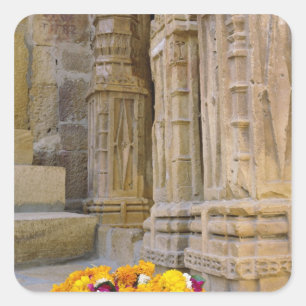 Adesivo Quadrado Flores e colunas, Forte Jaisalmer, Jaisalmer,