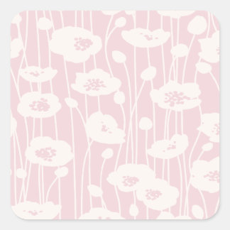 Adesivo Quadrado Flores Frescas | Neutro - Rosa Bege