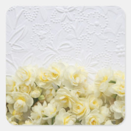 Adesivo Quadrado Flores Narciso contra papel texturizado