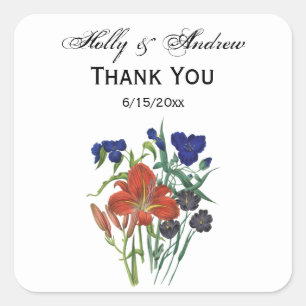 Adesivo Quadrado Flores - NavyBlue - TRANS - Fl8878 - 024