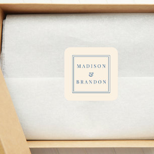 Adesivo Quadrado Flores para casamentos do século médio Creme