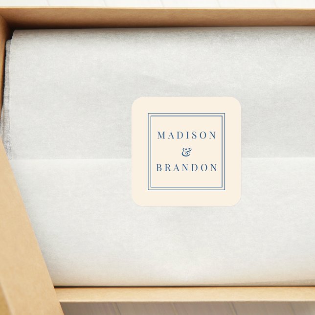 Adesivo Quadrado Flores para casamentos do século médio | Creme (Criador carregado)