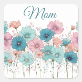 Adesivo Quadrado Flores Primaveris Vintage para Mamãe