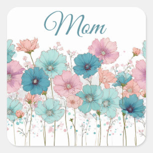 Adesivo Quadrado Flores Primaveris Vintage para Mamãe