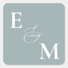 Adesivo Quadrado Flores Românticas De Algodão Esfregam Blue Sage