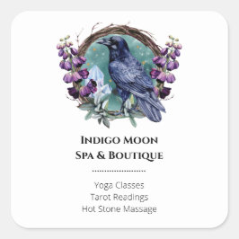 Adesivo Quadrado Flores Roxas Cristais Celestiais de Raven