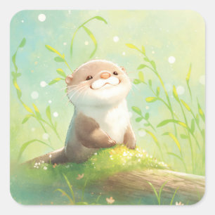 Adesivo Quadrado Flores selvagens e zonas úmidas