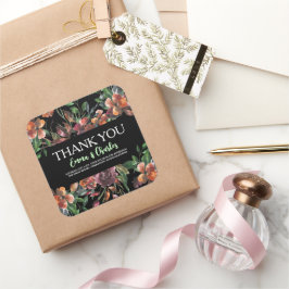 Adesivo Quadrado Flores Selvagens Escuras Salve A Data