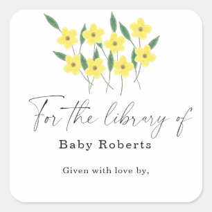 Adesivo Quadrado Flores Silvestres Amarelas - para a biblioteca de