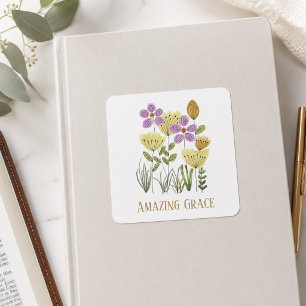 Adesivo Quadrado Flores Silvestres da Graça Incrível