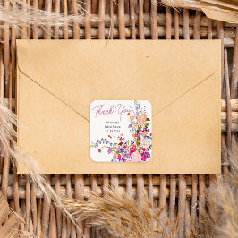 Adesivo Quadrado Flores silvestres modernas agradecem o chá de pane