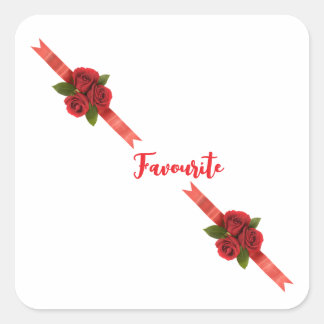 Adesivo Quadrado Flores Vermelhas Favoritas