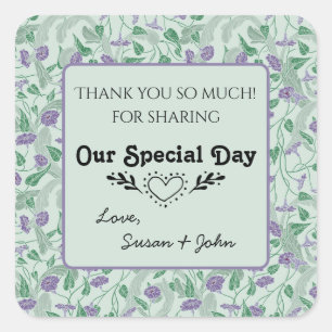 Adesivo Quadrado Florescimento Decorativo de Hera de Flor Roxa Vito